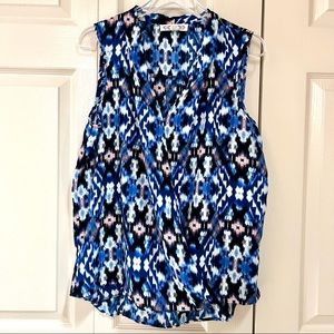 NWOT Pink Rose Surplice Wrap Blouson Sleeveless Blouse